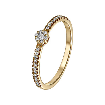 Помолвочное кольцо с бриллиантовой дорожкой 931912Б