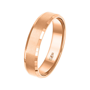 Обручальное кольцо из красного золота с фасками 200-000-565