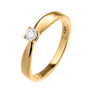 Кольцо из желтого золота с бриллиантом 931470Б