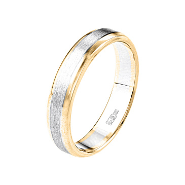 Обручальное кольцо матовое двухсплавное 460-000-974