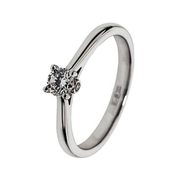 Помолвочное кольцо из белого золота с крупным бриллиантом 921559Б
