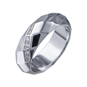 Обручальное кольцо из белого золота с бриллиантами 921669Б