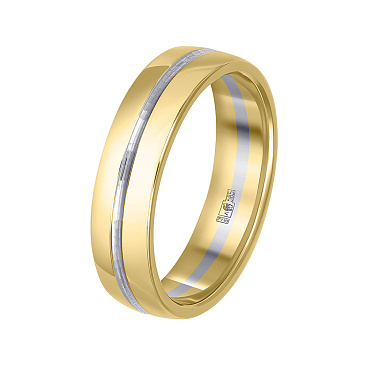 Обручальное кольцо из желтого и белого золота 460-000-879