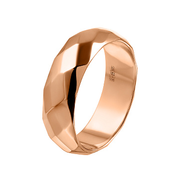 Обручальное кольцо из красного золота широкое 911669