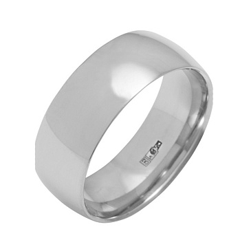 Широкое обручальное кольцо из белого золота 110-000-580