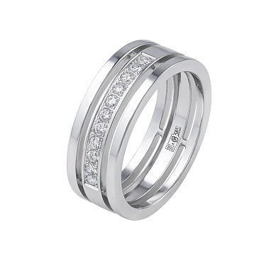 Обручальное кольцо из белого золота с бриллиантами 712-110-265