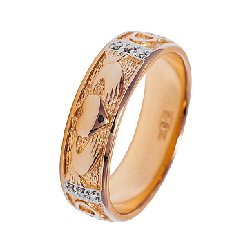 Кладдахское кольцо золотое с бриллиантами 911325Б