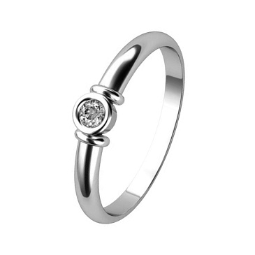 Помолвочное кольцо из белого золота с бриллиантом 921082Б