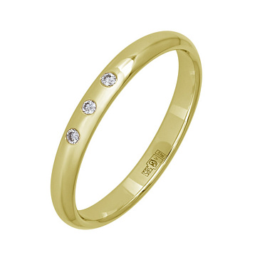 Классическое обручальное кольцо с бриллиантами 122-030-530