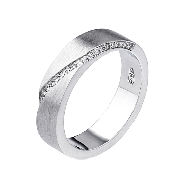 Эксклюзивное обручальное кольцо из белого золота с бриллиантами 921568Б