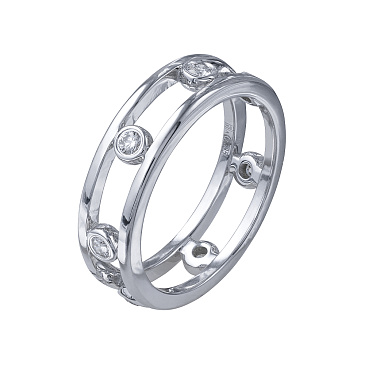 Обручальное кольцо из белого золота с бриллиантами 921674Б