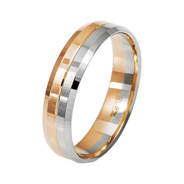 Обручальное кольцо из красного и белого золота 430-000-914