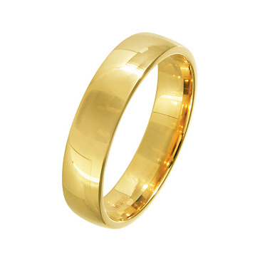 Обручальное кольцо из желтого золота гладкое 5 мм 220-000-357