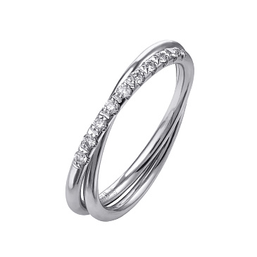 Обручальное кольцо из белого золота с бриллиантами 921727Б