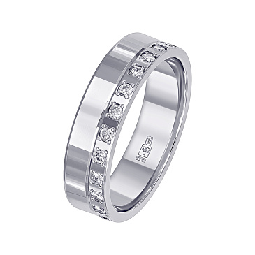 Обручальное кольцо из белого золота с 24 бриллиантами 212-240-860