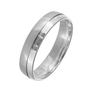 Обручальное кольцо из белого золота с алмазной гранью 210-000-307