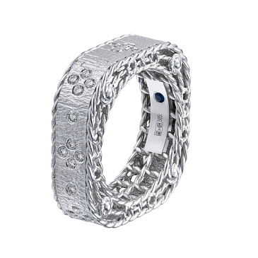 Обручальное кольцо эксклюзивное из белого золота с бриллиантами 921696-2Б