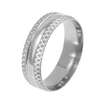 Обручальное кольцо из белого золота с алмазной гранью 510-000-026
