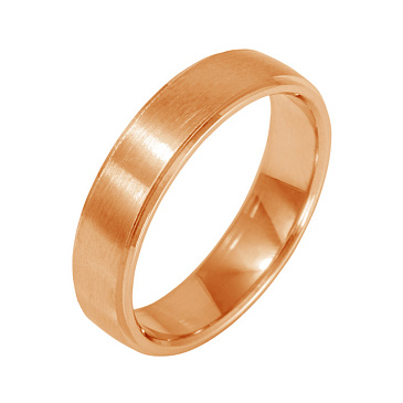 Обручальное кольцо с сатинированием из красного золота 200-000-737